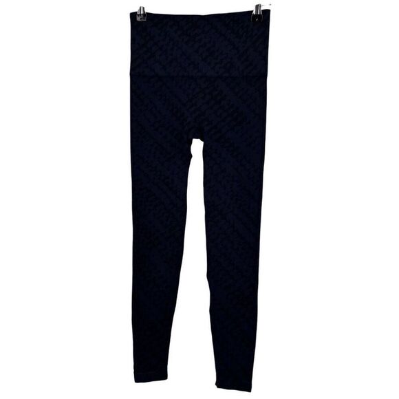 Spanx Seamless Leggings Blue & Black Design Size Small - Picture 1 of 6